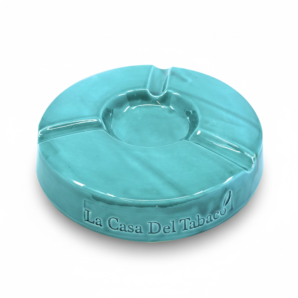 Ashtray - Lcdt Round Blue Grass - 3 Cigars