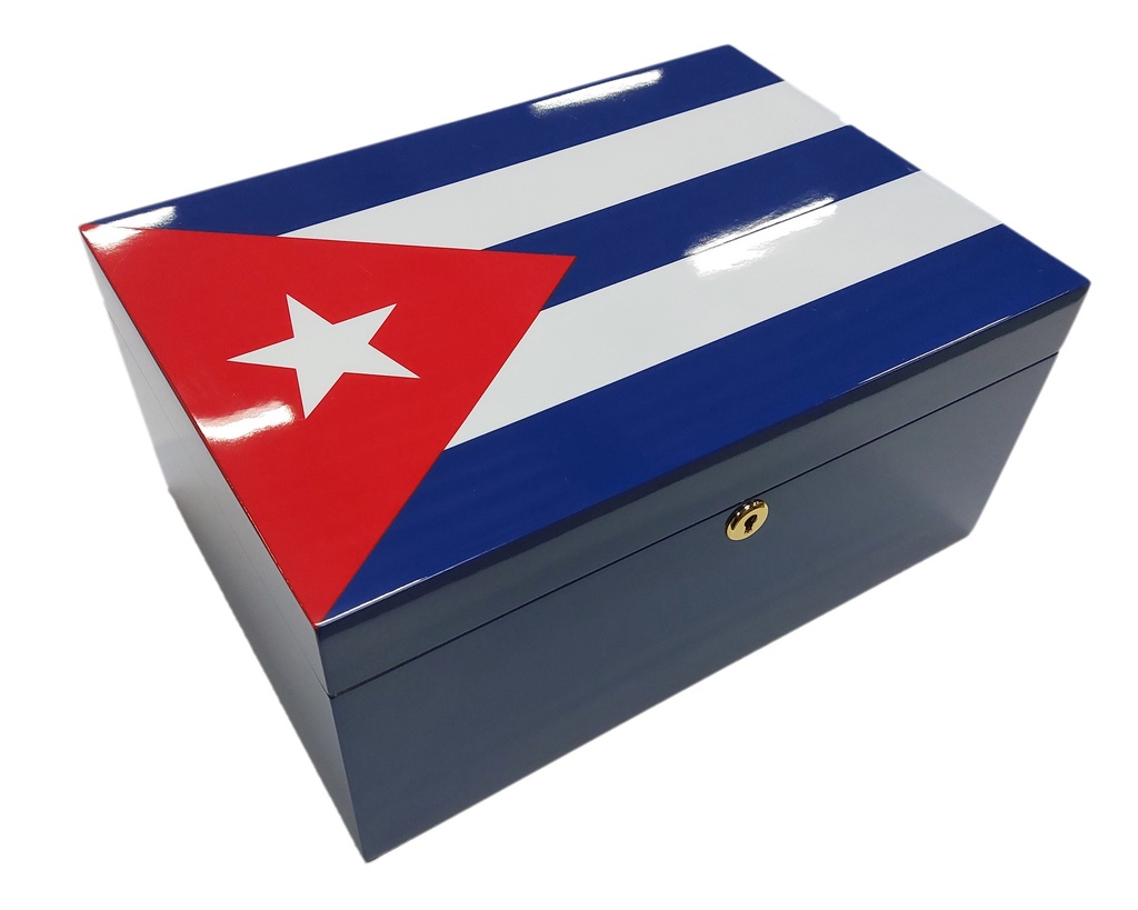 Humidor - Cuban Flag Blue - 100 Cigars