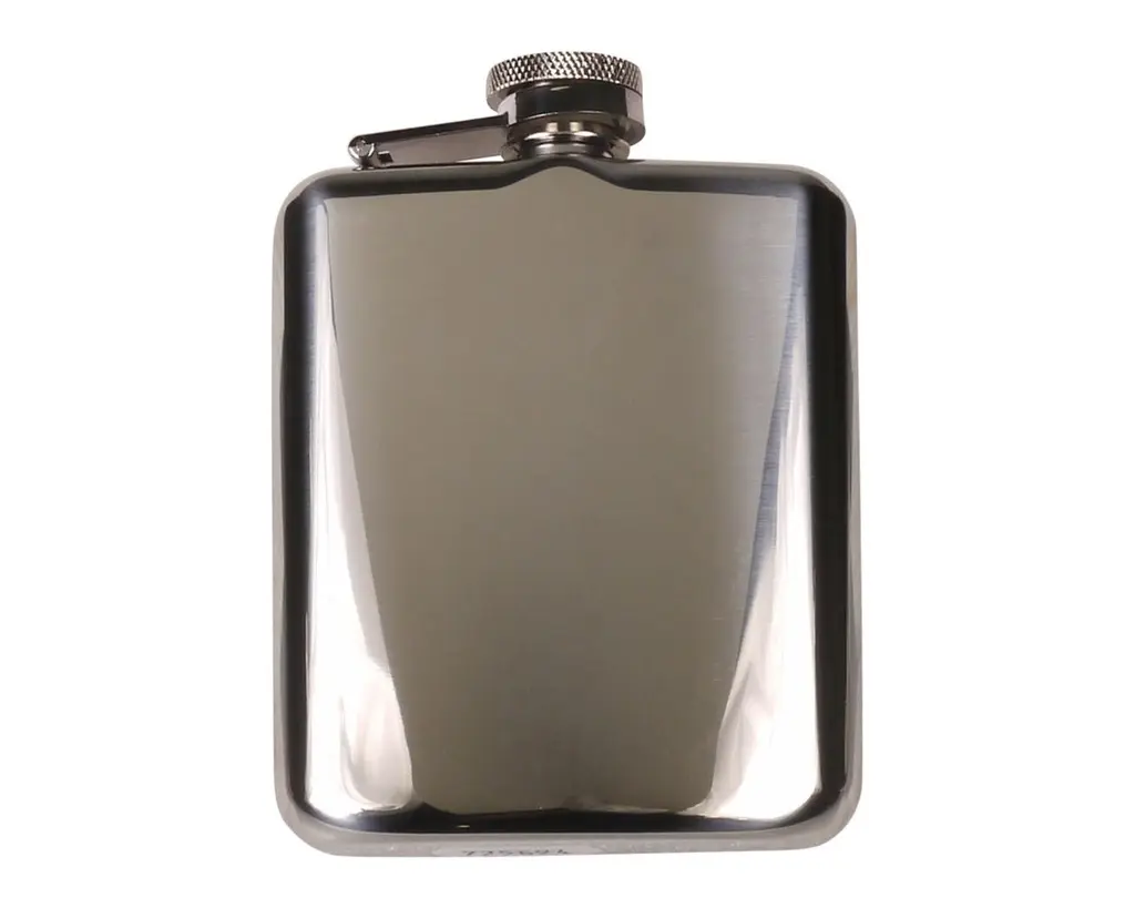 Hip Flask - Steel Chrome Polished - 6Oz