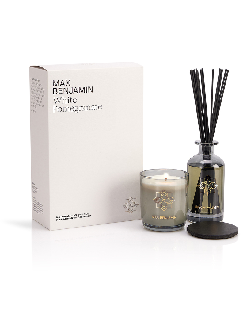 Candle & Diffuset Set - Max Benjamin White Pomegranate - 210g/150ml