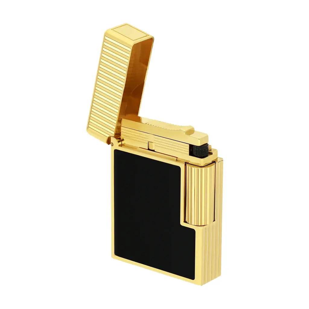 Lighter - S.T. Dupont Ligne 1 Vertical Line Black/Yellow Gold