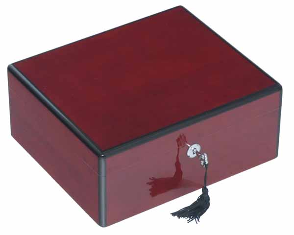 Humidor - Lubinski High Polish Burgundy - 50 Cigars