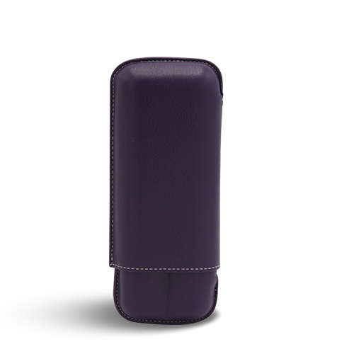 [13303] Cigar Case - Recife Chesterfield Culture Deep Purple - 2 Cigars