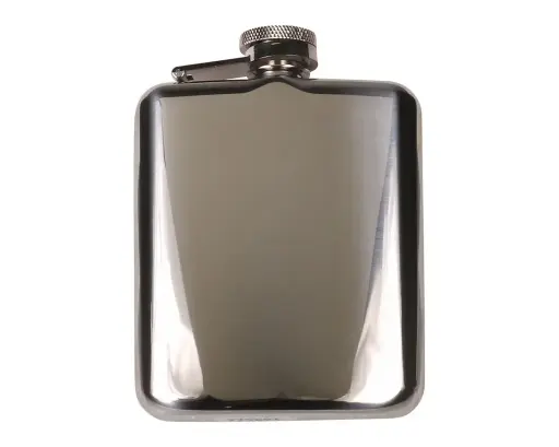 [16117] Hip Flask - Steel Chrome Polished - 6Oz